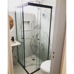Kit Box Banheiro De Canto Quadrado - Sem Vidro